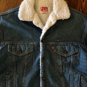 Levi’s Sherpa Lined Denim Jean Jacket Mens Small